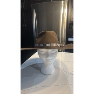 Twister Western Cowboy Hat Brown Felt Wool Band Adult